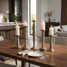 เชิงเทียนไม้ทรงกระบอก งานไม้ธรรมชาติ สำหรับตกแต่งบ้าน - Product Image 2