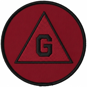 Écusson brodé Couronne et étoiles maçonniques, Or bordeaux, Insigne en fil d'or pour la Franc-maçonnerie, Applique pour uniforme rituel, Emblème à coudre - Product Image 2