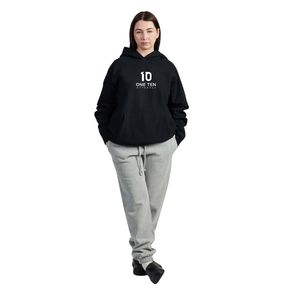 Relaxed Fit <b>Fleece</b> Hooded Sweatshirt in <b>Black</b> Color Soft Cotton Blend Pullover Hoodie Casual Warm Unisex Streetwear - Product Image 3