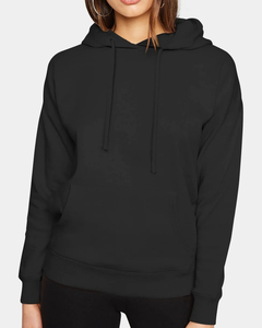 <b>Women's</b> <b>Black</b> Hooded Sweatshirt <b>Long</b> <b>Sleeve</b> Pullover With Kangaroo Pocket Autumn Casual <b>Top</b> - Product Image 2