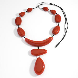 Fashion Zinc Alloy Resin Beaded <b>Necklace</b> Colorful Handmade <b>Statement</b> Jewelry Unisex Stylish Trendy Vintage Geometric Lightweight - Product Image 6