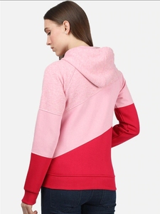 Sudadera con Capucha y Cierre de Cremallera para Mujer, Estampada con Puntos, en Rosa y Rojo, Corte Regular, 100% Algodón Tejido, Ropa Casual de Invierno - Product Image 2