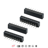 Connecteur FPC FFC à pas de 1,0 mm, double contact, angle droit, broches courbées DIP, plaqué étain, 4 à 60 broches, pour câble ruban et carte PCB