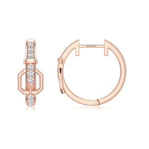Luxury Buckle Design Cut Lab Grown Diamond <b>Hoop</b> Earrings 10K 14K 18K Gold 925 935 <b>Sterling</b> <b>Silver</b> Rhodium Plated Wedding Fine - Product Image 4