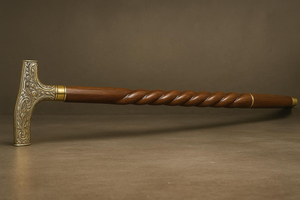 Bastón de madera con mango en T ornamentado, bastón decorativo de madera con eje retorcido para uso de hombres y mujeres - Product Image 6