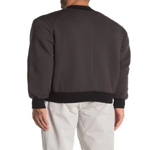 Charcoal Black Fleece Bomber <b>Jacket</b> Premium Snap Button Casual Streetwear Outerwear Manufacturer - Product Image 3