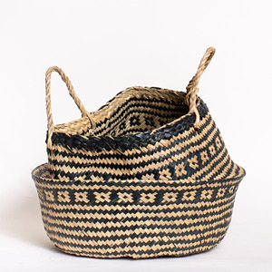 Woven Seagrass Natural Eco Friendly <b>Foldable</b> Straw Belly <b>Basket</b> Storage Planter <b>Baskets</b> Cheapest Price From Vietnam - Product Image 4