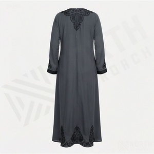 2025 OEM Kimono Abaya pour femmes musulmanes, en tissu polyester épais, doux et très extensible, col en V, manches longues, pour fêtes, Ramadan, mariages - Product Image 2