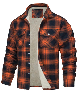 Men's Fleece Plaid <b>Flannel</b> Shirt <b>Jacket</b> Botton up Casual Cotton <b>Jacket</b> Thicken Warm Spring Work Coat Sherpa Outerwear Lined - Product Image 6