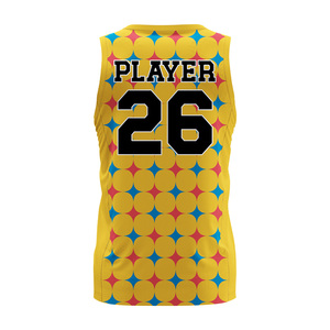 Maillot de basket personnalisé pour homme, sans manches, grande taille, 100 % polyester respirant, anti-humidité et séchage rapide, imprimé sur mesure - Product Image 3