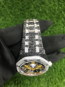 Montre de luxe pour homme en acier inoxydable avec verre moissanite, bracelet de 20 mm, boîtier automatique analogique - Product Image 3