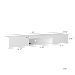 แท่นวางทีวีแบบลอย65 "ติดผนังพร้อมไฟ LED 16สีขาตั้งทีวีแบบทันสมัย - Product Image 3