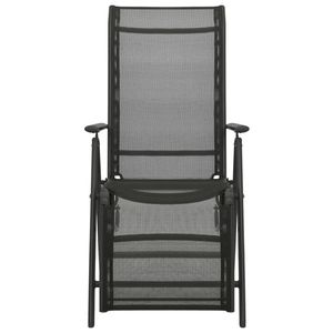 Ensemble de 2 chaises de jardin en aluminium noir thermolaqué avec assise en textilène durable pour l'extérieur - Product Image 3