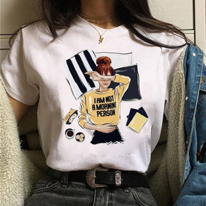 เสื้อยืดผู้หญิงแฟชั่นลายบาติกทรงปกติ คอกลม แขนสั้น ผ้าฝ้าย 100% - Product Image 5