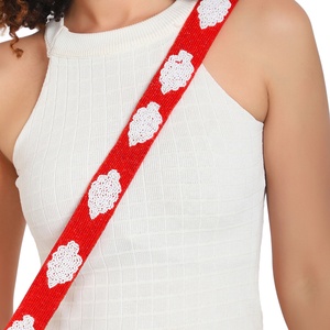 Nueva llegada diseñador semilla cuenta guitarra correa hecha a mano señoras teléfono móvil Correa transparente bolsa Correa juego día Correa-venta al por mayor - Product Image 4