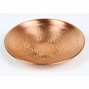Plato de Servir Clásico de Cobre Puro 100% Hecho a Mano, Ecológico, Grabado y Pulido de Lujo, Personalizado para Fiestas - Product Image 1
