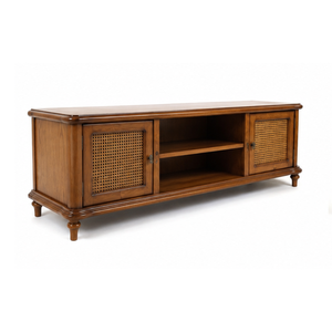 Modern Solid Teak Wood Rattan Cane TV <b>Sideboard</b> Cabinet Living Room <b>Storage</b> Console Media <b>Sideboard</b> Furniture - Product Image 3