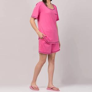 Conjunto de Dos Piezas de Algodón para Mujer, Hecho a Medida, de Alta Calidad, Camiseta Informal y Pantalones Cortos por Encima de la Rodilla, Disponible a Precio de Mayoreo - Product Image 3