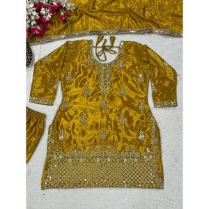 Conjunto de Traje de Fiesta para Mujer de Diseño, Incluye Top, Sharara, Plazzo y Dupatta - Product Image 5