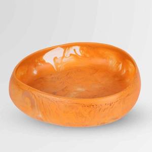 Bol à fruits empilable classique en résine écologique avec poignées roses, design dégradé orange, pour salade, service à domicile, compatible lave-vaisselle - Product Image 5
