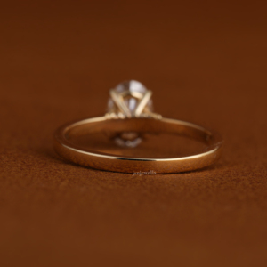 Bague Solitaire Personnalisable 1 CT Coupe Ovale Or Rose 14K Certifiée IGI Diamant de Laboratoire CVD pour Fiançailles Mariage - Product Image 5