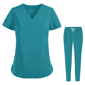Conjuntos de Uniformes Médicos de Poliéster y Spandex Antiarrugas para Mujer, Traje de Enfermera para Clínica Dental, Salón de Belleza y Spa - Product Image 1