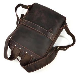 Vintage Genuine Leather 15.6 inch Laptop <b>Backpack</b> <b>Waterproof</b> Travel Rucksack with Anti-Theft Pocket LBP-0303 - Product Image 4