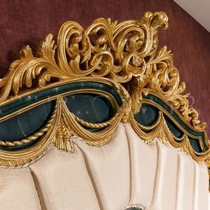 ชุดห้องนอนหรูหราสไตล์ยุโรปสีทองขาว รุ่น NelliganLuxury Royal Classic พร้อมเตียงหุ้มผ้าแบบ Tufted และโครงเตียงไม้แกะสลักลายมือ ลดราคาพิเศษ - Product Image 3