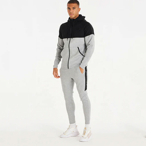 Ensemble de survêtement personnalisé brodé 2 pièces avec bord côtelé rayé, respirant, coupe oversize, séchage rapide, fermeture à cordon - Product Image 4