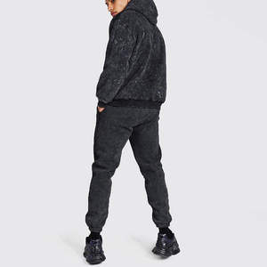 Conjunto de Dos Piezas Personalizado para Hombre: Sudadera con Capucha Slim Fit de Colores Sólidos y Pantalones Jogger Casuales con Efecto Lavado - Product Image 2