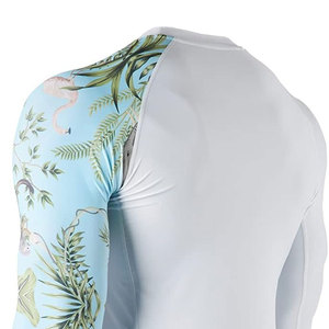 Breathable Sustainable New Custom Design Low Price Lightweight Short Sleeve Polyester/Nylon Digital Print <b>Men's</b> Rash Guard Soft - Product Image 6