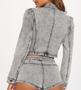 Veste en jean classique pour femme, boutonnée, coupe ample, décontractée, élégante, écologique, personnalisable, vêtement d'extérieur automne/hiver, couleur bonbon - Product Image 5