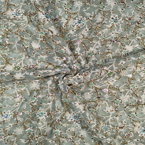 Compre en Línea Tela de Encaje con Pedrería Roja de Lujo, 5 Yardas, para Vestidos de Novia, Tela con Cuentas Pesadas para Vestidos de Mujer - Product Image 5