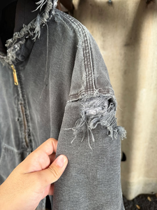 Men's Grey Acid Wash Zip Up <b>Hoodie</b> Oversized Distressed <b>Grunge</b> Streetwear Jacket - Product Image 4