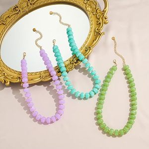 Necklace for Women Unique Resin Beads Choker Necklaces Boho Statement Chunky Necklace <b>Summer</b> Vacation Jewelry - Product Image 2