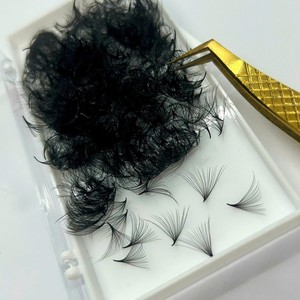 Vietkinglash Eyelash Cluster Extensions Handmade Synthetic Hair High Quality 10D/14D/16D/20D Black Matte Pointy Base - Product Image 6