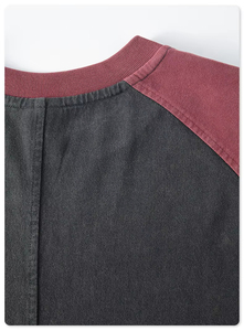 เสื้อยืดคอตตอน 100% หนานุ่ม ราคาถูก สไตล์วินเทจเรโทร ทูโทน แขนเสื้อแบบแร็กแลน ทรงโอเวอร์ไซส์ เสื้อผ้าสตรีทแวร์ผู้ชาย - Product Image 2