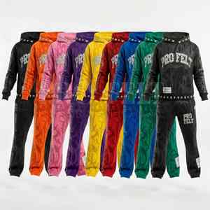 Conjunto Deportivo de Dos Piezas con Capucha para Hombre, Estilo Urbano, Invernal, Estampado, Color Liso, Tejido de Algodón Transpirable, a la Moda - Product Image 1