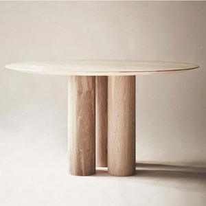Mesa de Centro Moderna de Madera Maciza Daystar Trade con Base de Triple Pedestal para Uso en el Hogar y Hoteles - Product Image 4