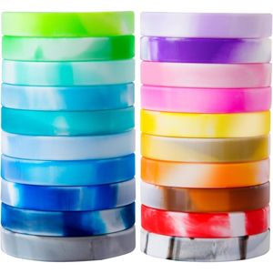 Braccialetti in Silicone Monocolore, Set da 20 Pezzi, Bracciali Elastici in Gomma Colorata per Donne, Uomini, Adolescenti, Regalo - Product Image 1