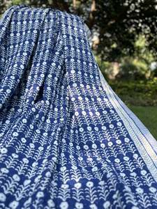 New Arrival 2026 Handcrafted Indigo <b>Blue</b> Block Print 100% Cotton Jaipuri Artisanal Floral Kantha Quilt & <b>Throw</b> Bed Speread - Product Image 3