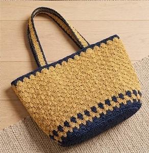 Bolso de Mano de Ganchillo, Color Sólido, Estilo Bohemio, Cierre de Cremallera, Bolso de Playa para Mujer, Forro de Algodón - Product Image 3