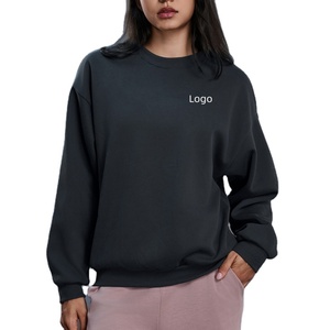 Sudadera con capucha de invierno informal de gran tamaño de 360g de tela tejida de bambú de algodón forrado antiarrugas para mujer de alta calidad - Product Image 4
