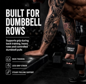 PROFIT SPORTS – Équipement d'entraînement pour haltérophilie, crochet de levage en néoprène, protection de paume réglable avec fermeture auto-agrippante pour la gym et l'exercice physique - Product Image 2