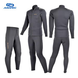 Hot Sale Aropec <b>Men's</b> 3mm Neoprene Jacket2PC Waterproof Anti-UV & Windproof Wetsuit Front Logo Silk Screen Printed Ready to Ship - Product Image 1