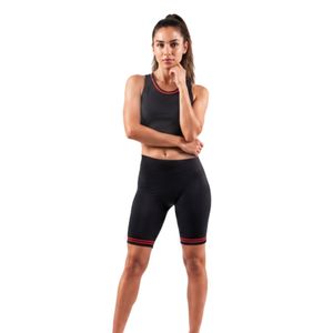 Conjunto Deportivo de Dos Piezas Negro para Mujer – Top Corto sin Mangas y Pantalones Cortos de Cintura Alta - Product Image 2