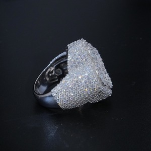 Best Quality <b>Silver</b> Moissanite Hip Hop <b>Ring</b> with Smooth Finish Flower Shape for <b>Men</b> Women Daily Wear and Party Wear Use - Product Image 3