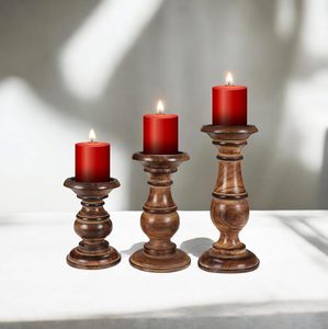 Handmade Wooden Candle <b>Holder</b> Stand Rustic Pillar Candle Stand Farmhouse Table Decor <b>Tealight</b> Votive Candle Display <b>Holder</b> - Product Image 1