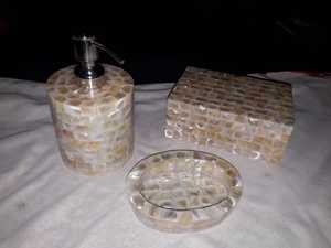 Marble & Antique Look Resin Durable Eight-piece Elegant Soap <b>Bathroom</b> Accessories <b>Set</b> - Product Image 3