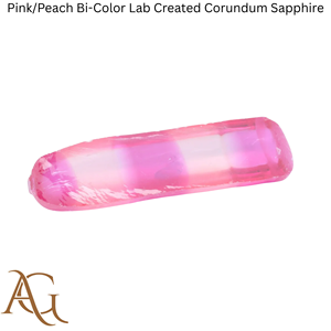 Bolas de corindón sintético bicolor rosa/melocotón cultivadas en laboratorio, gema simulada de fusión por llama, lapidaria de corte. - Product Image 5